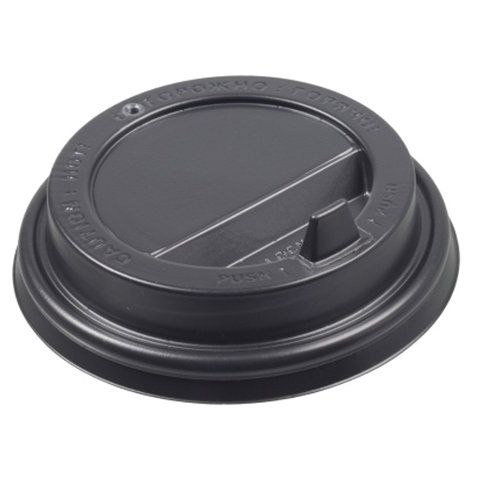 Кришка пласт д/стак 250мл чорна 100шт/уп